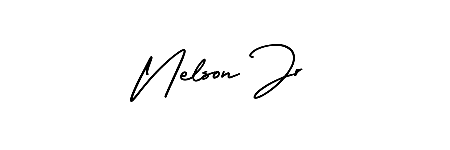 Nelson Jr stylish signature style. Best Handwritten Sign (AmerikaSignatureDemo-Regular) for my name. Handwritten Signature Collection Ideas for my name Nelson Jr. Nelson Jr signature style 3 images and pictures png