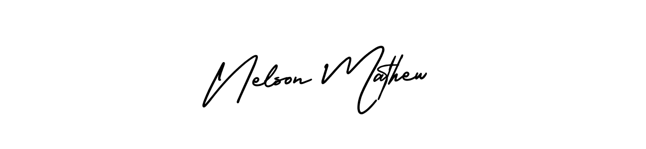 Make a beautiful signature design for name Nelson Mathew. With this signature (AmerikaSignatureDemo-Regular) style, you can create a handwritten signature for free. Nelson Mathew signature style 3 images and pictures png