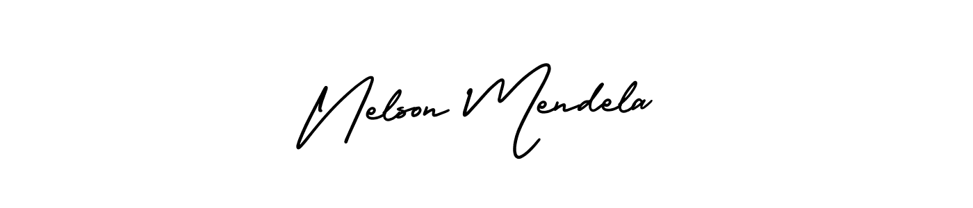 How to make Nelson Mendela name signature. Use AmerikaSignatureDemo-Regular style for creating short signs online. This is the latest handwritten sign. Nelson Mendela signature style 3 images and pictures png