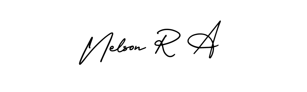 if you are searching for the best signature style for your name Nelson R A. so please give up your signature search. here we have designed multiple signature styles  using AmerikaSignatureDemo-Regular. Nelson R A signature style 3 images and pictures png
