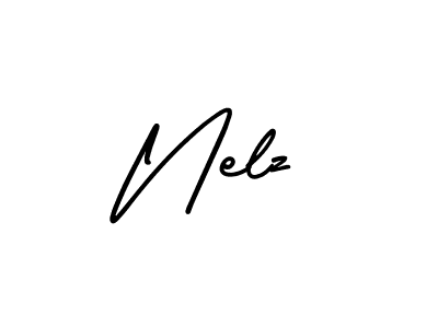 Nelz stylish signature style. Best Handwritten Sign (AmerikaSignatureDemo-Regular) for my name. Handwritten Signature Collection Ideas for my name Nelz. Nelz signature style 3 images and pictures png