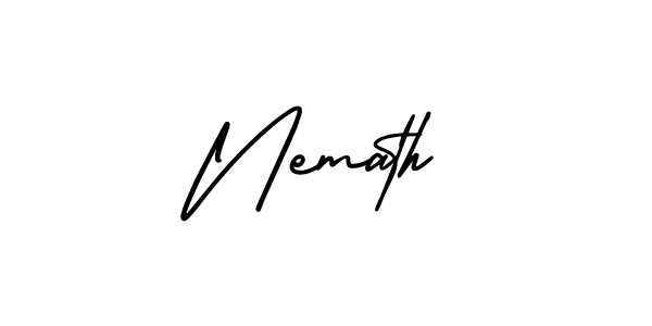 Best and Professional Signature Style for Nemath. AmerikaSignatureDemo-Regular Best Signature Style Collection. Nemath signature style 3 images and pictures png