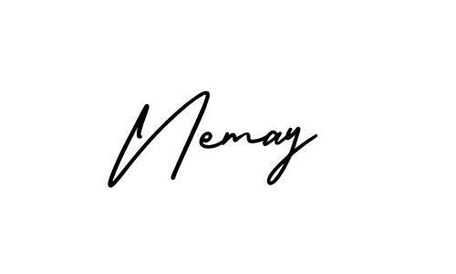 Use a signature maker to create a handwritten signature online. With this signature software, you can design (AmerikaSignatureDemo-Regular) your own signature for name Nemay. Nemay signature style 3 images and pictures png