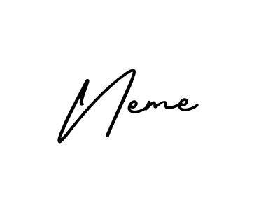 How to make Neme name signature. Use AmerikaSignatureDemo-Regular style for creating short signs online. This is the latest handwritten sign. Neme signature style 3 images and pictures png