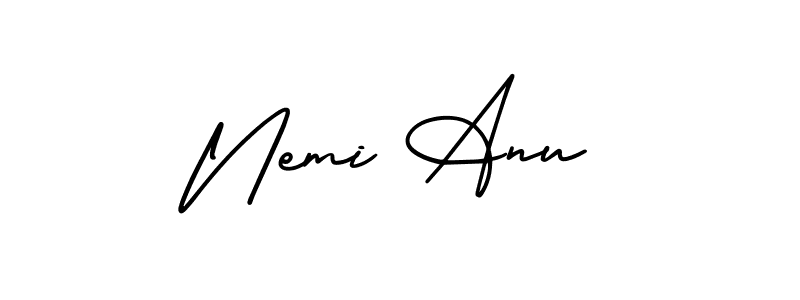 How to make Nemi Anu signature? AmerikaSignatureDemo-Regular is a professional autograph style. Create handwritten signature for Nemi Anu name. Nemi Anu signature style 3 images and pictures png