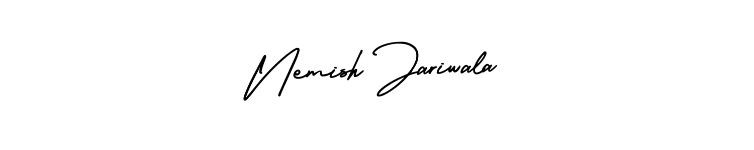 Similarly AmerikaSignatureDemo-Regular is the best handwritten signature design. Signature creator online .You can use it as an online autograph creator for name Nemish Jariwala. Nemish Jariwala signature style 3 images and pictures png
