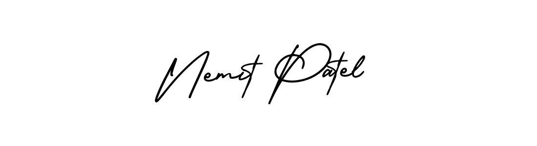 Nemit Patel stylish signature style. Best Handwritten Sign (AmerikaSignatureDemo-Regular) for my name. Handwritten Signature Collection Ideas for my name Nemit Patel. Nemit Patel signature style 3 images and pictures png