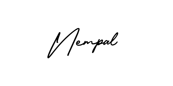 Nempal stylish signature style. Best Handwritten Sign (AmerikaSignatureDemo-Regular) for my name. Handwritten Signature Collection Ideas for my name Nempal. Nempal signature style 3 images and pictures png