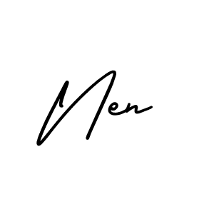 Make a beautiful signature design for name Nen. With this signature (AmerikaSignatureDemo-Regular) style, you can create a handwritten signature for free. Nen signature style 3 images and pictures png