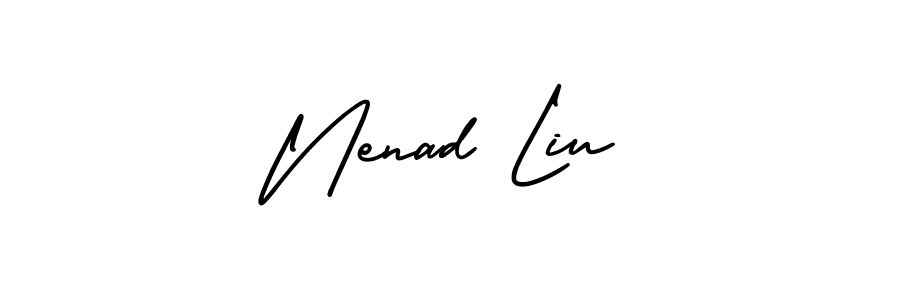 How to make Nenad Liu name signature. Use AmerikaSignatureDemo-Regular style for creating short signs online. This is the latest handwritten sign. Nenad Liu signature style 3 images and pictures png