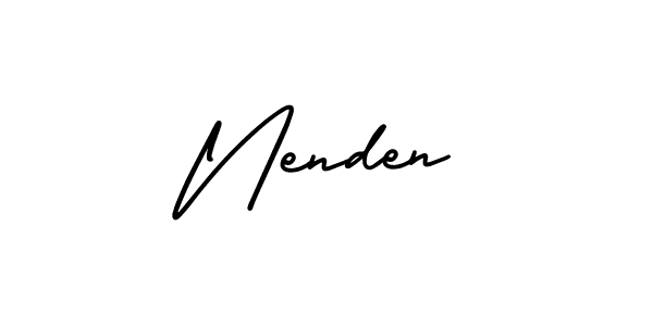 if you are searching for the best signature style for your name Nenden. so please give up your signature search. here we have designed multiple signature styles  using AmerikaSignatureDemo-Regular. Nenden signature style 3 images and pictures png