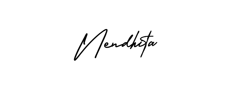 How to make Nendhita name signature. Use AmerikaSignatureDemo-Regular style for creating short signs online. This is the latest handwritten sign. Nendhita signature style 3 images and pictures png