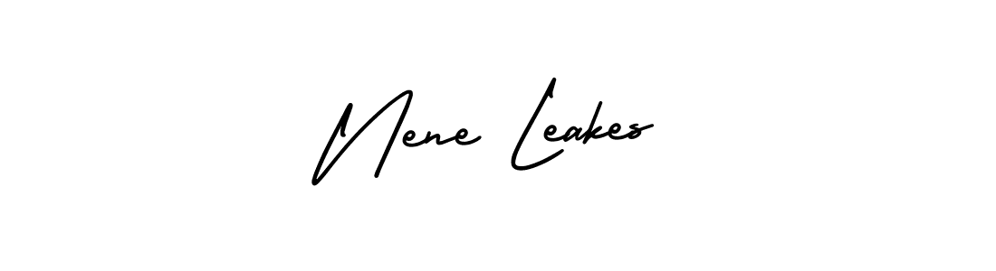 The best way (AmerikaSignatureDemo-Regular) to make a short signature is to pick only two or three words in your name. The name Nene Leakes include a total of six letters. For converting this name. Nene Leakes signature style 3 images and pictures png