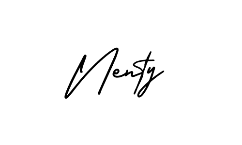 Design your own signature with our free online signature maker. With this signature software, you can create a handwritten (AmerikaSignatureDemo-Regular) signature for name Nenty. Nenty signature style 3 images and pictures png