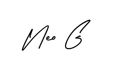 The best way (AmerikaSignatureDemo-Regular) to make a short signature is to pick only two or three words in your name. The name Neo G include a total of six letters. For converting this name. Neo G signature style 3 images and pictures png