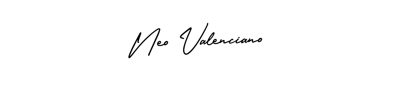 The best way (AmerikaSignatureDemo-Regular) to make a short signature is to pick only two or three words in your name. The name Neo Valenciano include a total of six letters. For converting this name. Neo Valenciano signature style 3 images and pictures png
