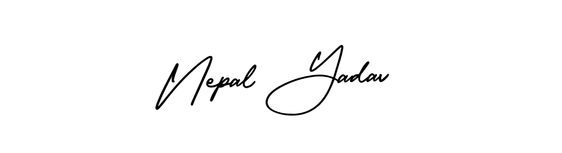 Use a signature maker to create a handwritten signature online. With this signature software, you can design (AmerikaSignatureDemo-Regular) your own signature for name Nepal Yadav. Nepal Yadav signature style 3 images and pictures png