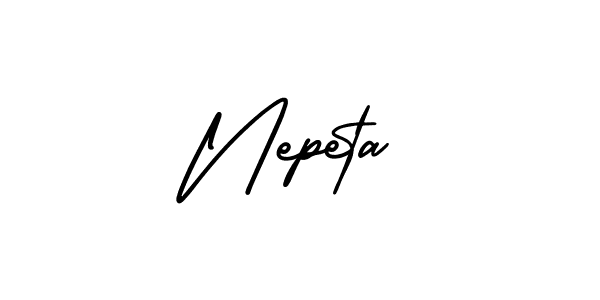 How to make Nepeta name signature. Use AmerikaSignatureDemo-Regular style for creating short signs online. This is the latest handwritten sign. Nepeta signature style 3 images and pictures png