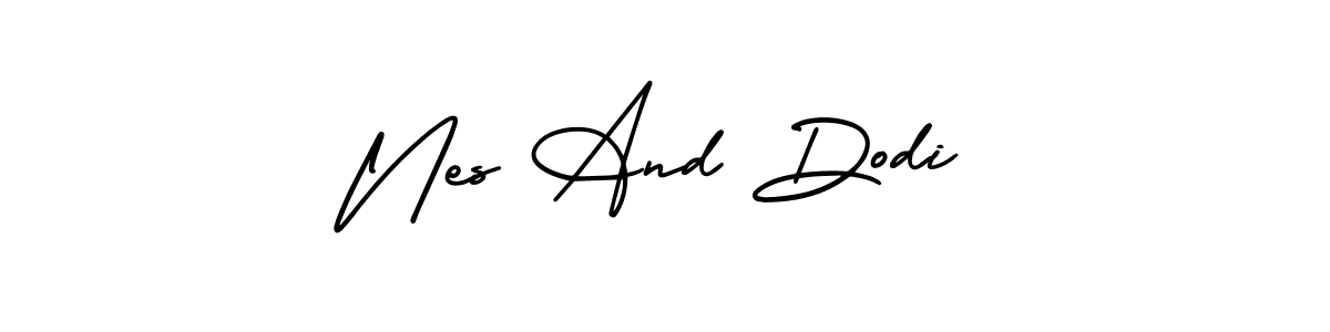 Make a beautiful signature design for name Nes And Dodi. With this signature (AmerikaSignatureDemo-Regular) style, you can create a handwritten signature for free. Nes And Dodi signature style 3 images and pictures png