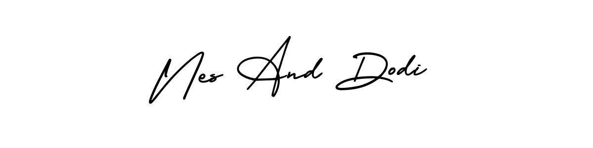 Use a signature maker to create a handwritten signature online. With this signature software, you can design (AmerikaSignatureDemo-Regular) your own signature for name Nes And Dodi. Nes And Dodi signature style 3 images and pictures png