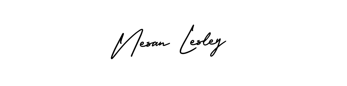 Nesan Lesley stylish signature style. Best Handwritten Sign (AmerikaSignatureDemo-Regular) for my name. Handwritten Signature Collection Ideas for my name Nesan Lesley. Nesan Lesley signature style 3 images and pictures png
