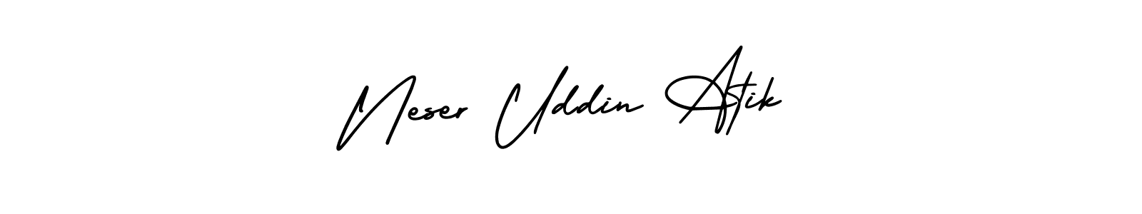 Check out images of Autograph of Neser Uddin Atik name. Actor Neser Uddin Atik Signature Style. AmerikaSignatureDemo-Regular is a professional sign style online. Neser Uddin Atik signature style 3 images and pictures png