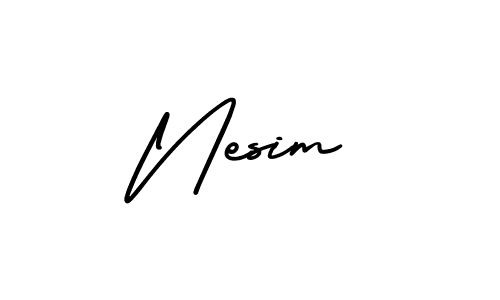 How to make Nesim signature? AmerikaSignatureDemo-Regular is a professional autograph style. Create handwritten signature for Nesim name. Nesim signature style 3 images and pictures png