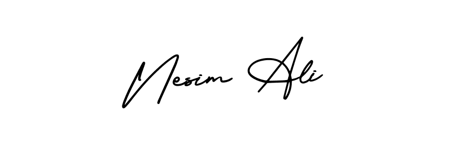 Similarly AmerikaSignatureDemo-Regular is the best handwritten signature design. Signature creator online .You can use it as an online autograph creator for name Nesim Ali. Nesim Ali signature style 3 images and pictures png