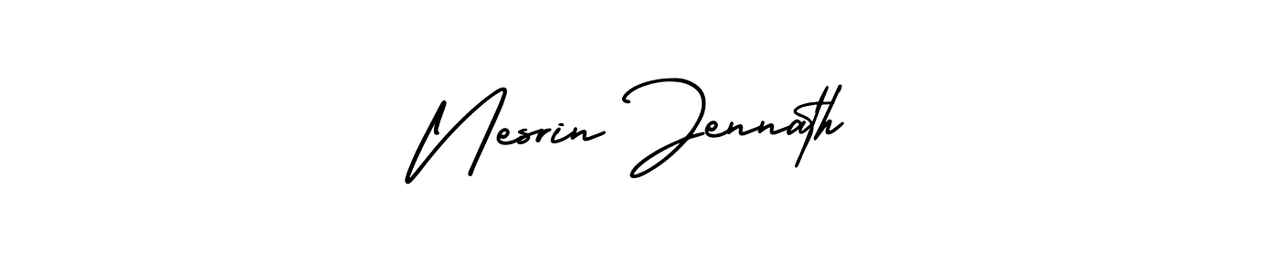 How to Draw Nesrin Jennath signature style? AmerikaSignatureDemo-Regular is a latest design signature styles for name Nesrin Jennath. Nesrin Jennath signature style 3 images and pictures png