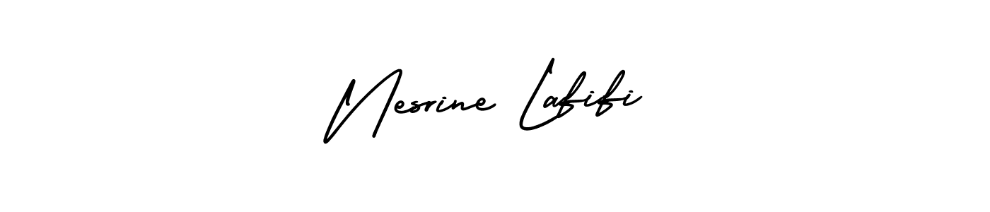 Use a signature maker to create a handwritten signature online. With this signature software, you can design (AmerikaSignatureDemo-Regular) your own signature for name Nesrine Lafifi. Nesrine Lafifi signature style 3 images and pictures png