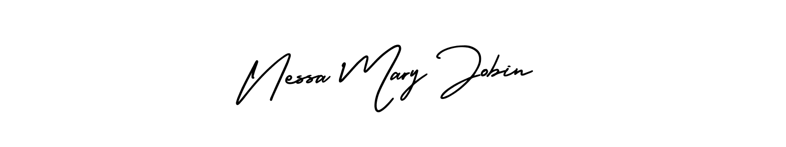 Also You can easily find your signature by using the search form. We will create Nessa Mary Jobin name handwritten signature images for you free of cost using AmerikaSignatureDemo-Regular sign style. Nessa Mary Jobin signature style 3 images and pictures png