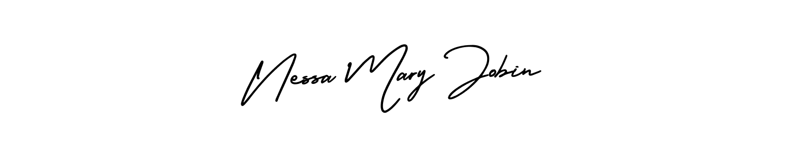 Also You can easily find your signature by using the search form. We will create Nessa Mary Jobin name handwritten signature images for you free of cost using AmerikaSignatureDemo-Regular sign style. Nessa Mary Jobin signature style 3 images and pictures png