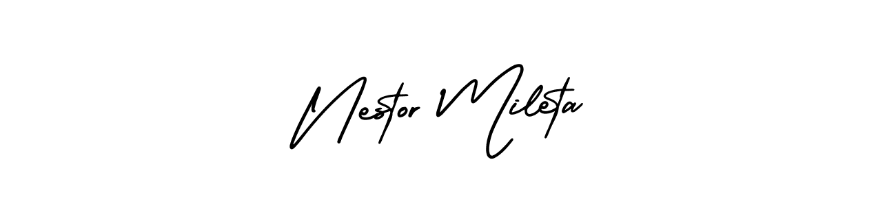Also You can easily find your signature by using the search form. We will create Nestor Mileta name handwritten signature images for you free of cost using AmerikaSignatureDemo-Regular sign style. Nestor Mileta signature style 3 images and pictures png