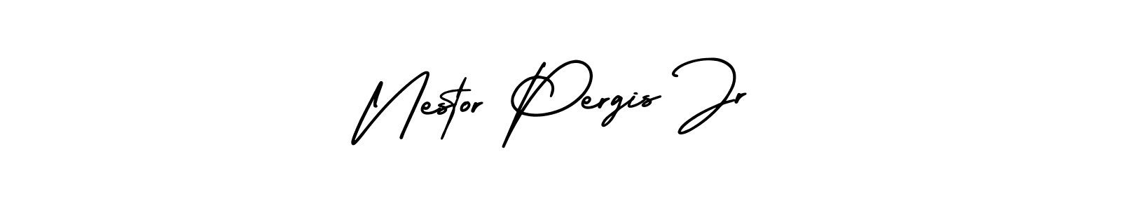 AmerikaSignatureDemo-Regular is a professional signature style that is perfect for those who want to add a touch of class to their signature. It is also a great choice for those who want to make their signature more unique. Get Nestor Pergis Jr name to fancy signature for free. Nestor Pergis Jr signature style 3 images and pictures png