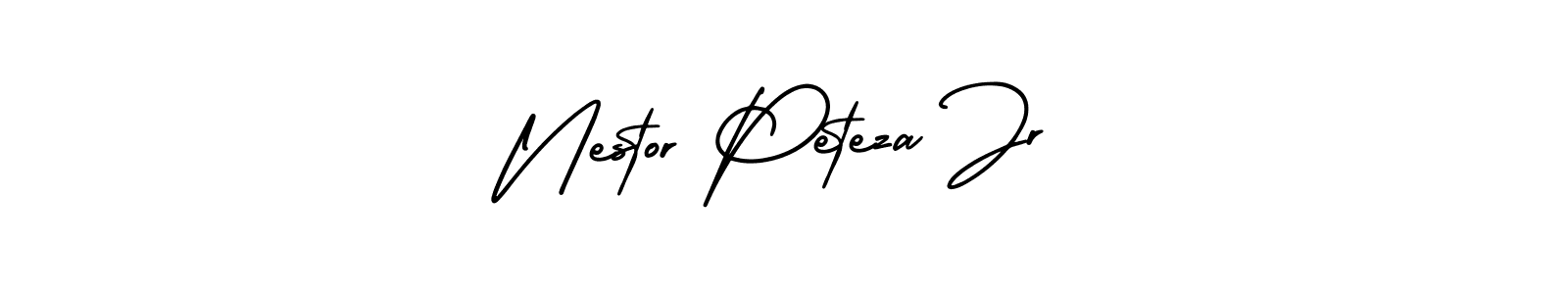 Similarly AmerikaSignatureDemo-Regular is the best handwritten signature design. Signature creator online .You can use it as an online autograph creator for name Nestor Peteza Jr. Nestor Peteza Jr signature style 3 images and pictures png