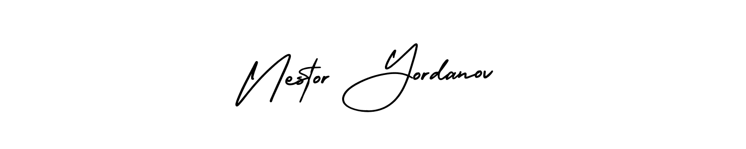 Create a beautiful signature design for name Nestor Yordanov. With this signature (AmerikaSignatureDemo-Regular) fonts, you can make a handwritten signature for free. Nestor Yordanov signature style 3 images and pictures png