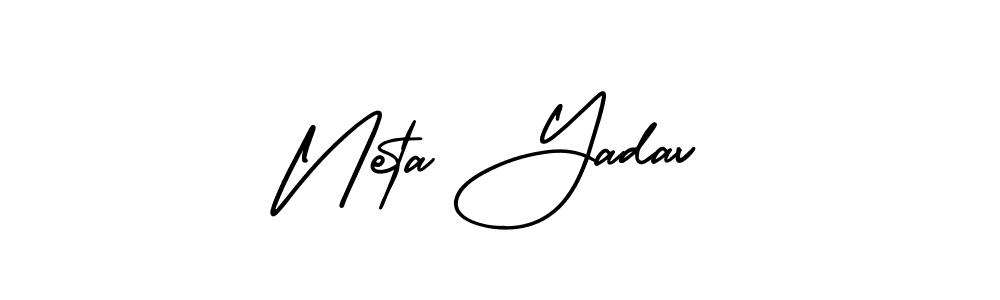 if you are searching for the best signature style for your name Neta Yadav. so please give up your signature search. here we have designed multiple signature styles  using AmerikaSignatureDemo-Regular. Neta Yadav signature style 3 images and pictures png