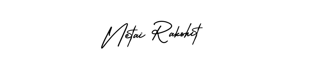 The best way (AmerikaSignatureDemo-Regular) to make a short signature is to pick only two or three words in your name. The name Netai Rakshit include a total of six letters. For converting this name. Netai Rakshit signature style 3 images and pictures png