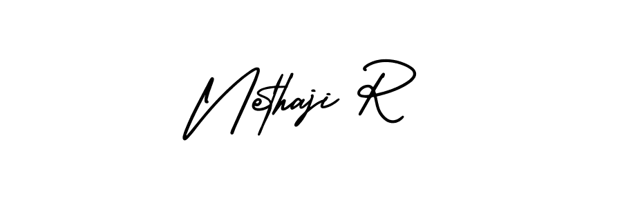 Make a beautiful signature design for name Nethaji R. With this signature (AmerikaSignatureDemo-Regular) style, you can create a handwritten signature for free. Nethaji R signature style 3 images and pictures png