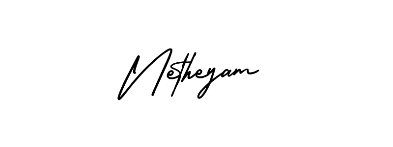 Use a signature maker to create a handwritten signature online. With this signature software, you can design (AmerikaSignatureDemo-Regular) your own signature for name Netheyam. Netheyam signature style 3 images and pictures png