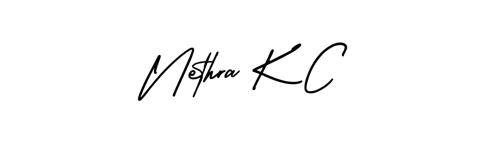 Create a beautiful signature design for name Nethra K C. With this signature (AmerikaSignatureDemo-Regular) fonts, you can make a handwritten signature for free. Nethra K C signature style 3 images and pictures png