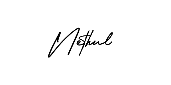 It looks lik you need a new signature style for name Nethul. Design unique handwritten (AmerikaSignatureDemo-Regular) signature with our free signature maker in just a few clicks. Nethul signature style 3 images and pictures png