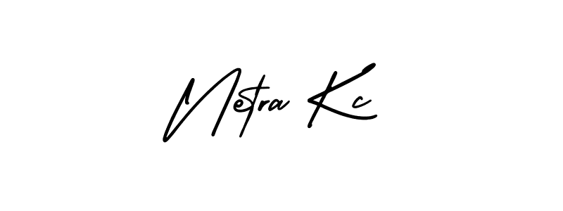 Netra Kc stylish signature style. Best Handwritten Sign (AmerikaSignatureDemo-Regular) for my name. Handwritten Signature Collection Ideas for my name Netra Kc. Netra Kc signature style 3 images and pictures png