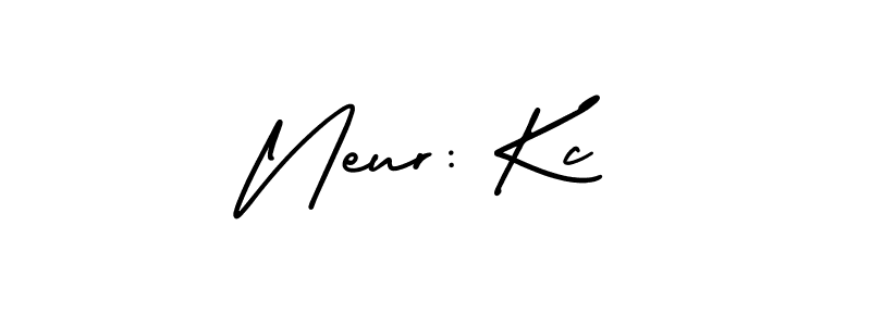 The best way (AmerikaSignatureDemo-Regular) to make a short signature is to pick only two or three words in your name. The name Neur: Kc include a total of six letters. For converting this name. Neur: Kc signature style 3 images and pictures png