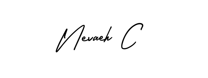 The best way (AmerikaSignatureDemo-Regular) to make a short signature is to pick only two or three words in your name. The name Nevaeh C include a total of six letters. For converting this name. Nevaeh C signature style 3 images and pictures png