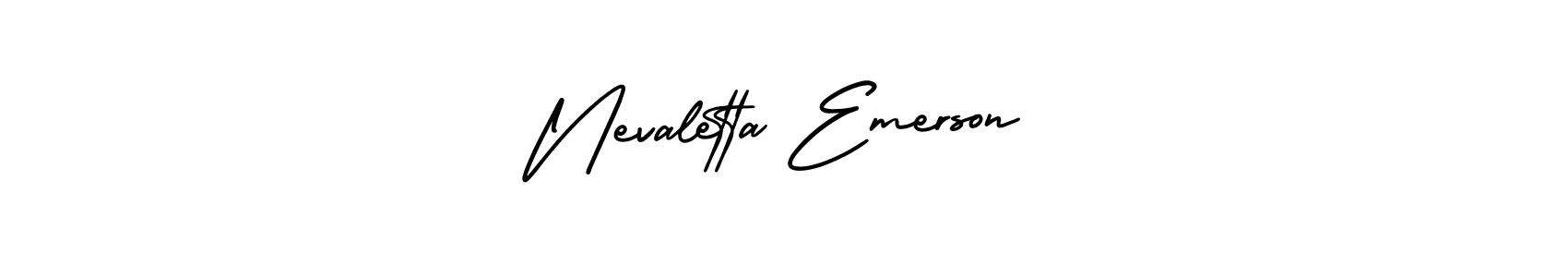 Nevaletta Emerson stylish signature style. Best Handwritten Sign (AmerikaSignatureDemo-Regular) for my name. Handwritten Signature Collection Ideas for my name Nevaletta Emerson. Nevaletta Emerson signature style 3 images and pictures png