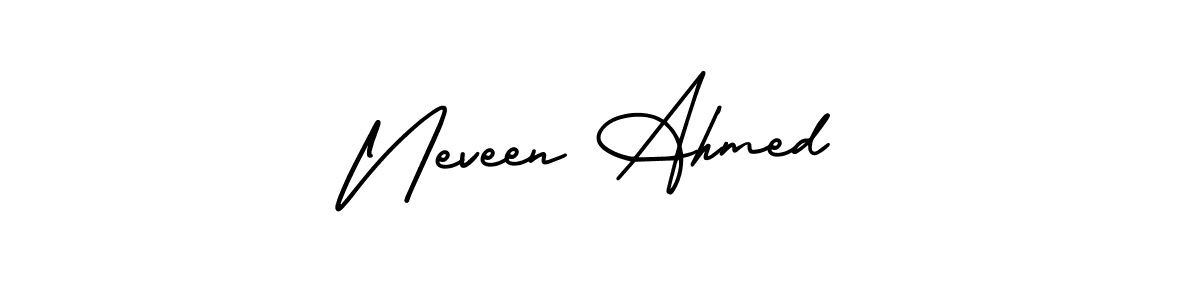 Neveen Ahmed stylish signature style. Best Handwritten Sign (AmerikaSignatureDemo-Regular) for my name. Handwritten Signature Collection Ideas for my name Neveen Ahmed. Neveen Ahmed signature style 3 images and pictures png