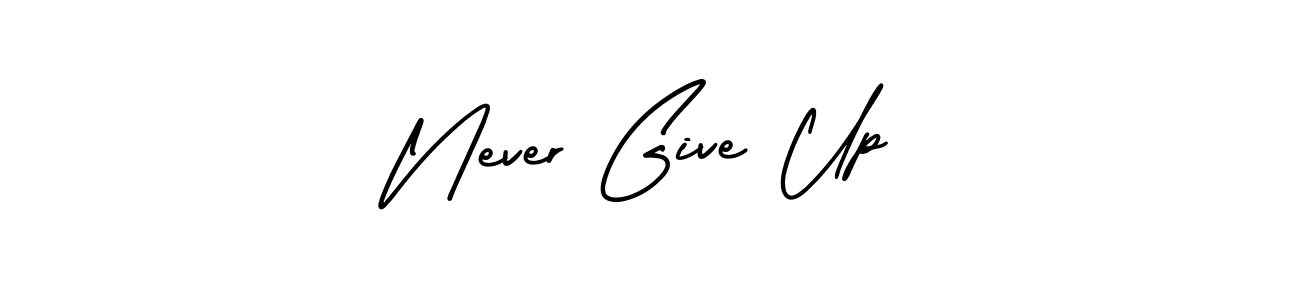 Create a beautiful signature design for name Never Give Up. With this signature (AmerikaSignatureDemo-Regular) fonts, you can make a handwritten signature for free. Never Give Up signature style 3 images and pictures png