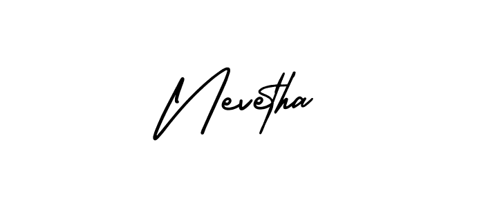 You should practise on your own different ways (AmerikaSignatureDemo-Regular) to write your name (Nevetha) in signature. don't let someone else do it for you. Nevetha signature style 3 images and pictures png