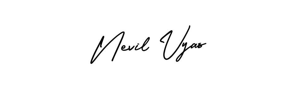 How to make Nevil Vyas signature? AmerikaSignatureDemo-Regular is a professional autograph style. Create handwritten signature for Nevil Vyas name. Nevil Vyas signature style 3 images and pictures png